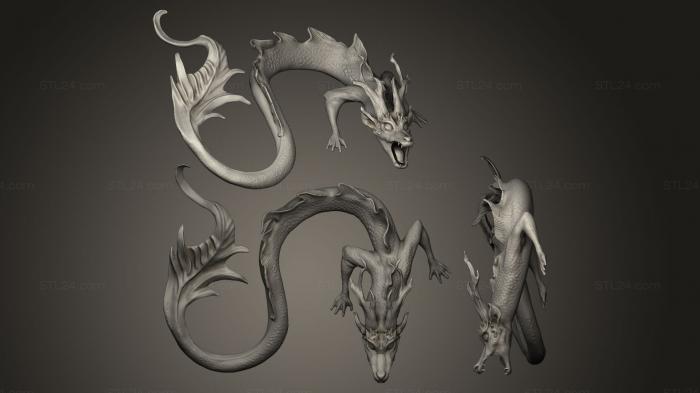 Статуэтки грифоны и драконы (Дракон, STKG_0019) 3D модель для ЧПУ станка